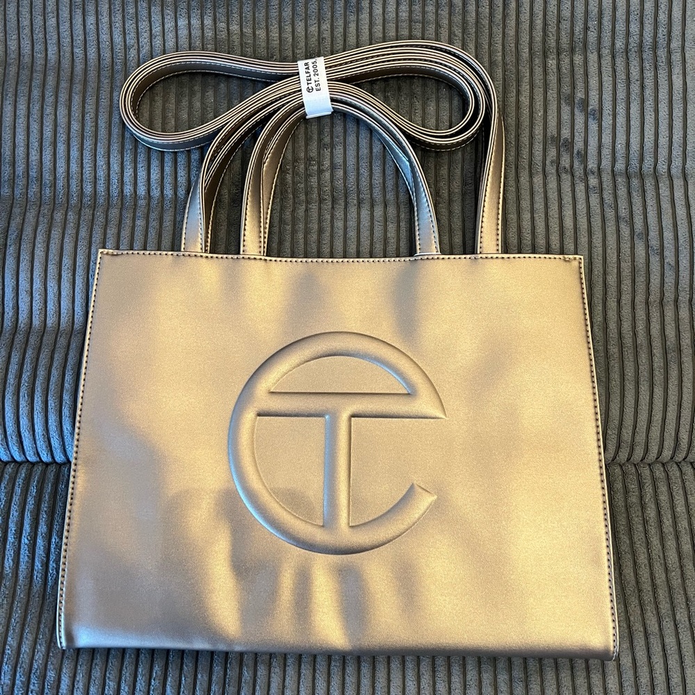 Telfar Bronze Vegan Leather Tote Bag
